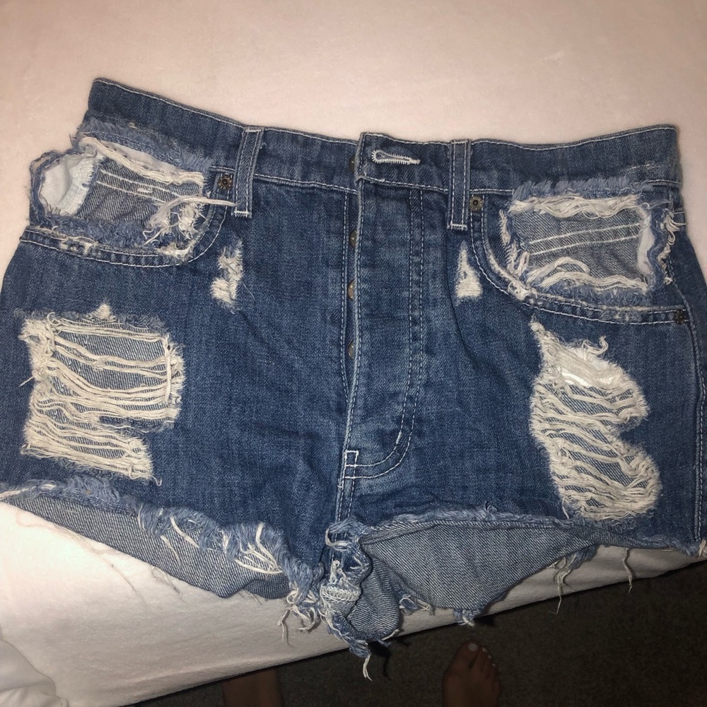LF Carmar high waisted distressed shorts